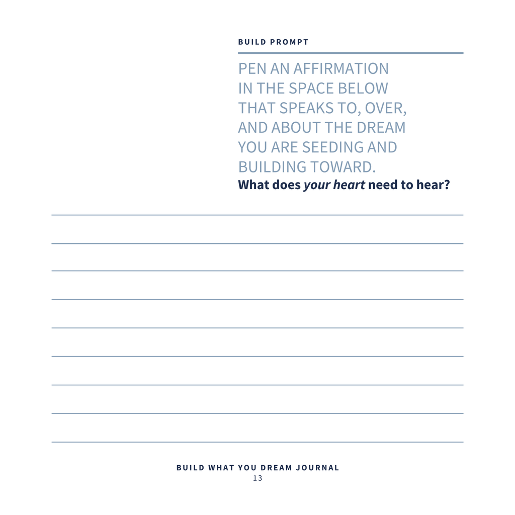 Build What You Dream Journal