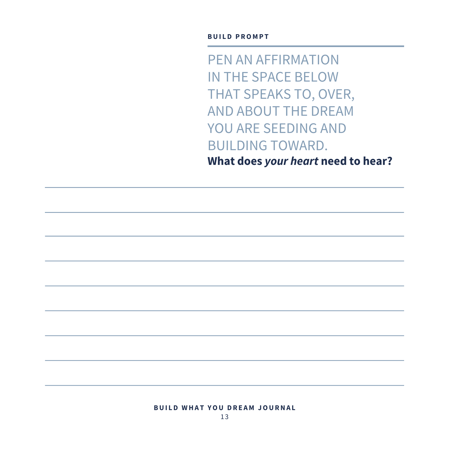 Build What You Dream Journal