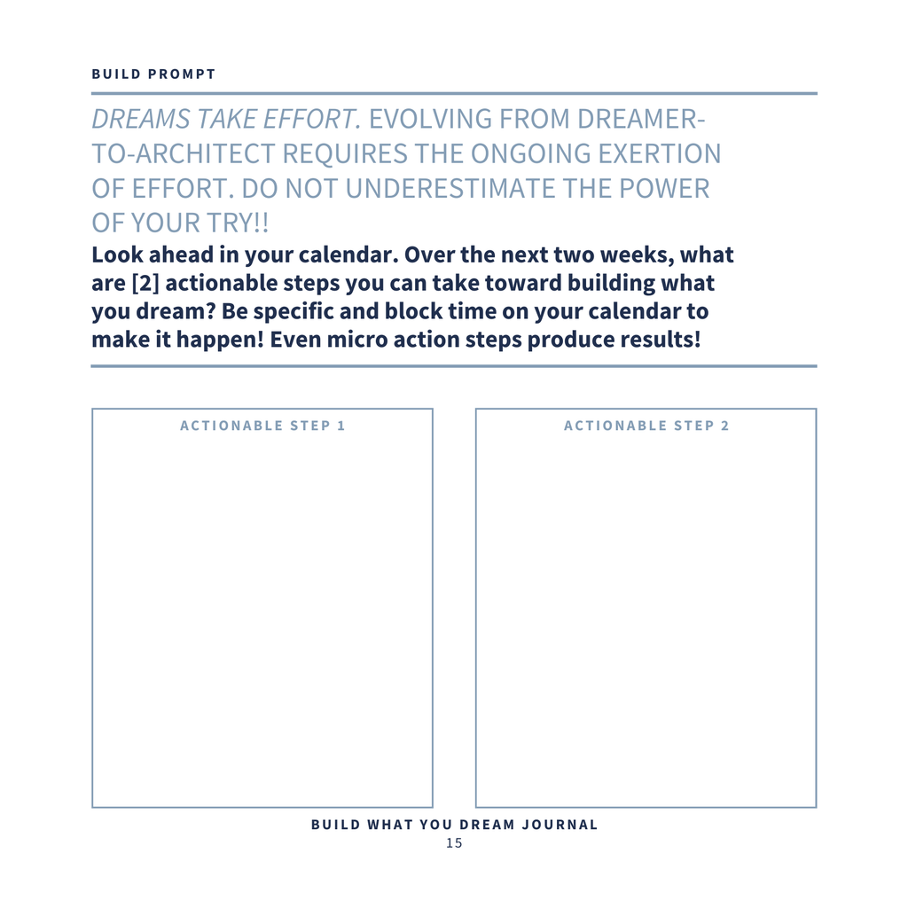 Build What You Dream Journal