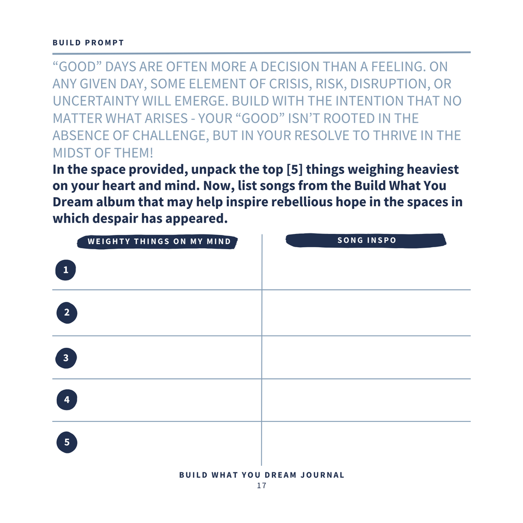 Build What You Dream Journal
