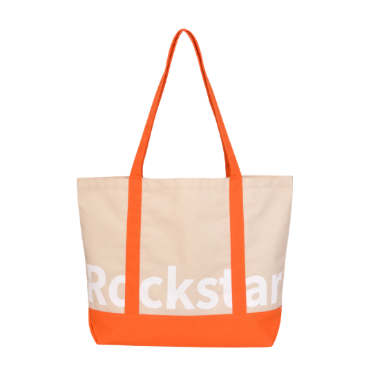 Rockstar Woman Tan & Orange Canvas Tote Bag