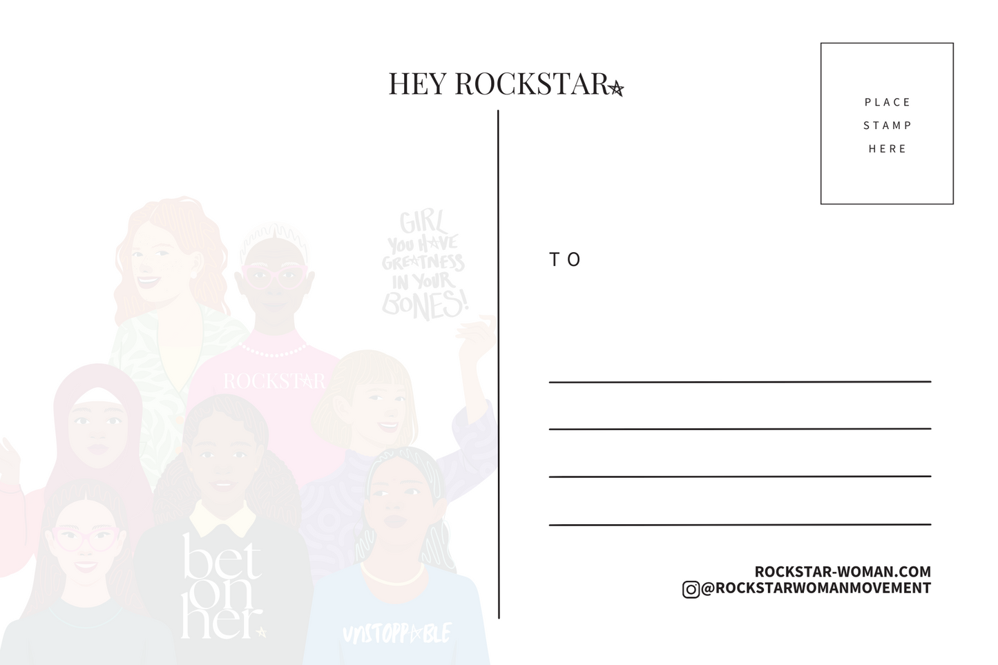 Rockstar Woman Postcard