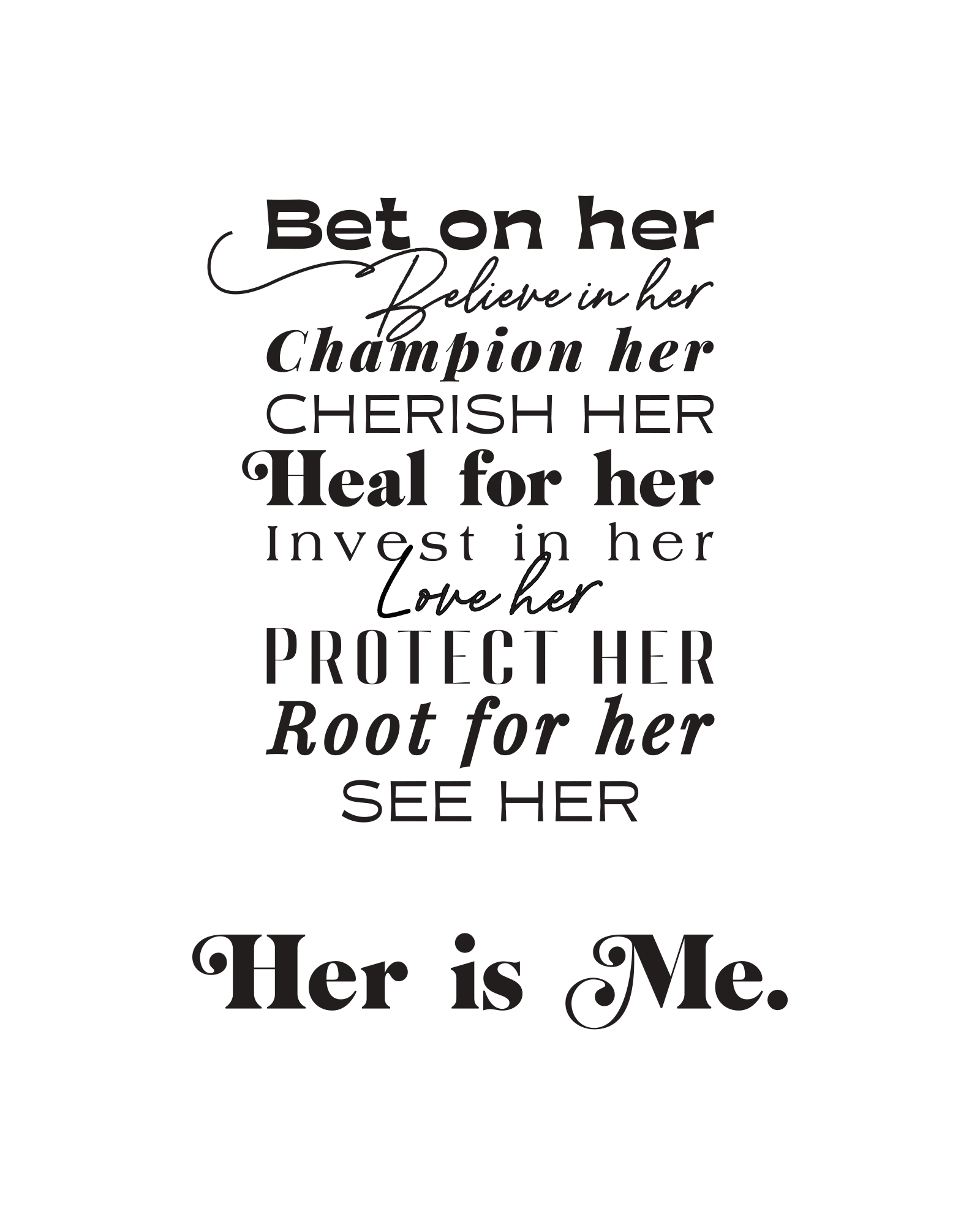 Bet on Her Wall Art Print