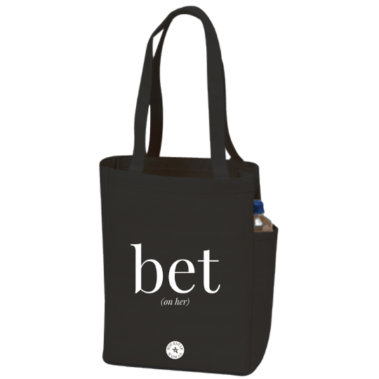 "Bet" Black Fabric Tote Bag